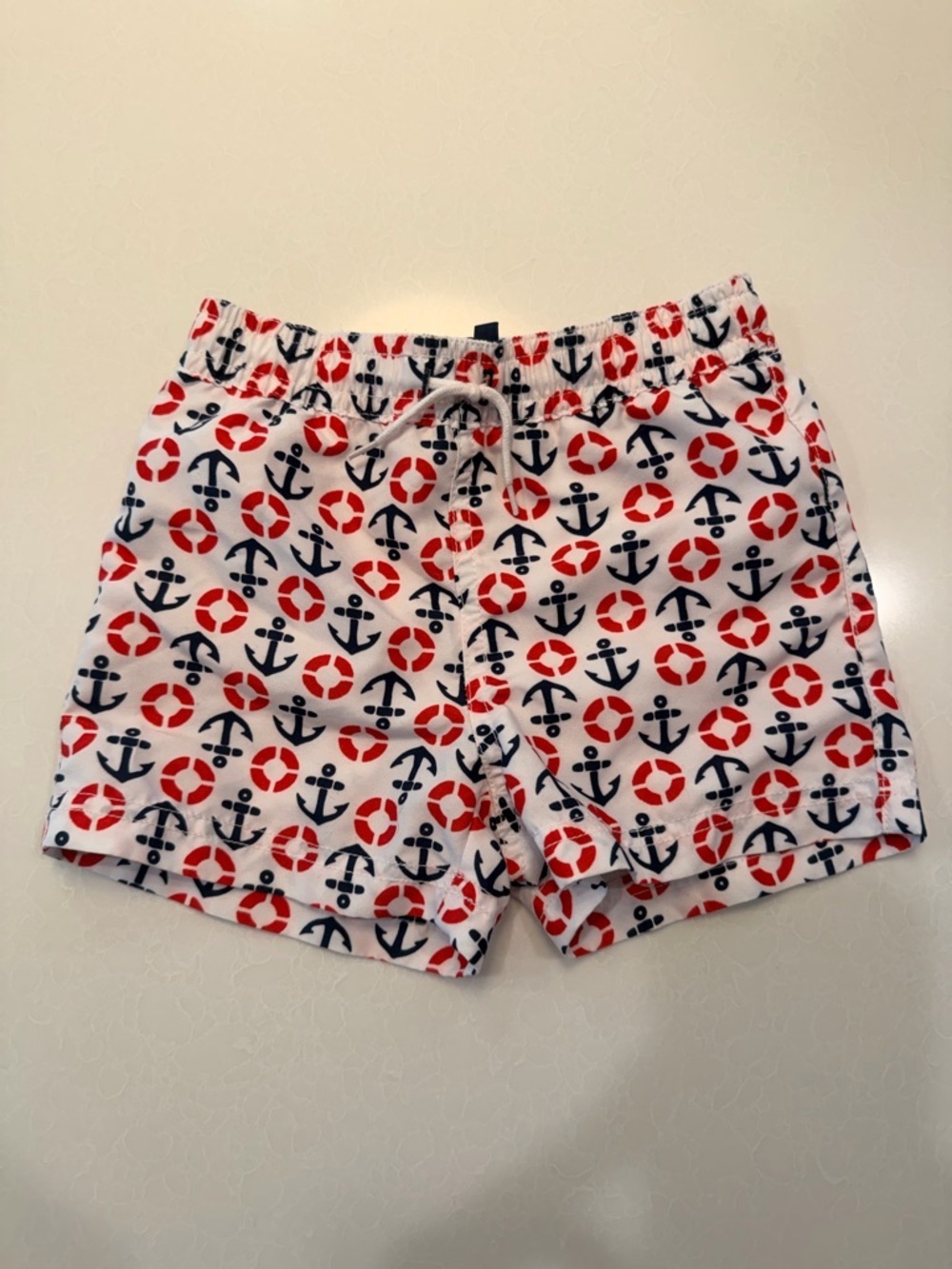Janie & Jack nautical & Lifesaver Print Swim Trunks - White, Navy & Red! 2T